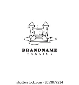 bounce house logo cartoon icon design template black modern vector illustration