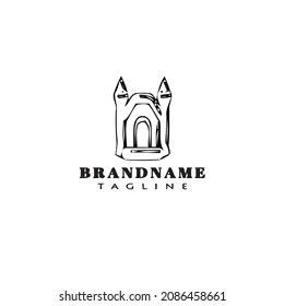 bounce house logo cartoon icon design template black modern isolated flat illustration