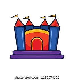 bounce house logo cartoon icon design template black isolated modern vector illustration