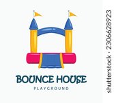 bounce house logo icon design vector flat modern isolated illustration
