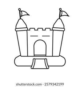 bounce house logo icon design vector flat isolated illustration