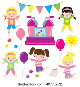 Bounce House Vector Illustration 
