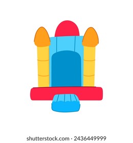 bounce inflatable castle cartoon. play house, logo daycare, playground slide bounce inflatable castle sign. isolated symbol vector illustration