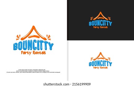 Bounce Party Rentals Logo, Kids Party Logo