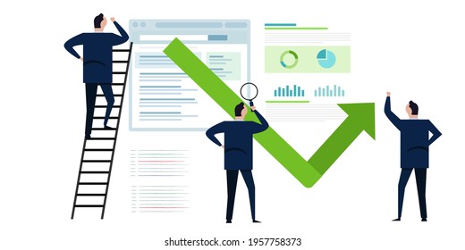 Bounce Rate Analyst Looking Reviewing Number Of Visitor Leave Website Bouncing Away Symbol 