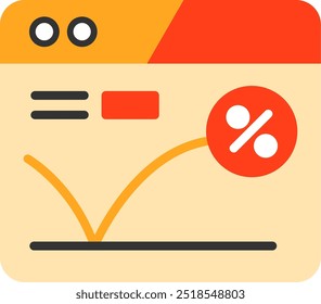 Bounce Rate Flat Vector Icon Design