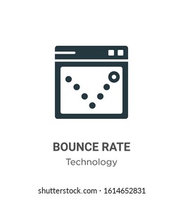 Bounce rate glyph icon vector on white background. Flat vector bounce rate icon symbol sign from modern technology collection for mobile concept and web apps design.