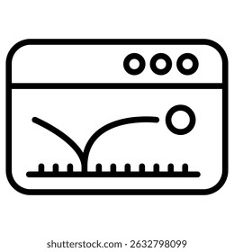 Boom Rate Icon Schwarz-Weiß-Umrissvektor