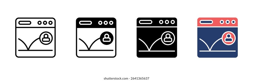 Bounce Rate icon sheet multiple style collection