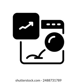 Bounce Rate Icon Vector Illustration with Solid Black Style