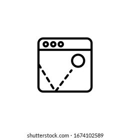 Bounce rate icon vector in linear, outline icon isolated on white background