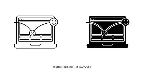 Bounce rate icons in outline and fill. vector illustration for ui.