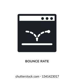 bounce rate isolated icon. simple element illustration from technology concept icons. bounce rate editable logo sign symbol design on white background. can be use for web and mobile
