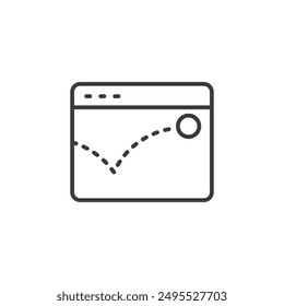 Bounce rate outlined icon isolated on white background