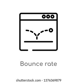 Bounce Rate Vector Line Icon. Simple Element Illustration. Bounce Rate Outline Icon From Technology Concept. Can Be Used For Web And Mobile