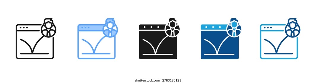 Bounce Rate web icon with multiple style collection