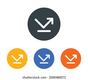 Bounce, rebound, reflect and reversal icon sign and symbol.