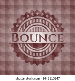 Bounce red emblem with geometric background. Seamless.