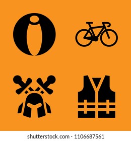 bounce, red, lifeguard and modern icons set. Vector illustration for web and design