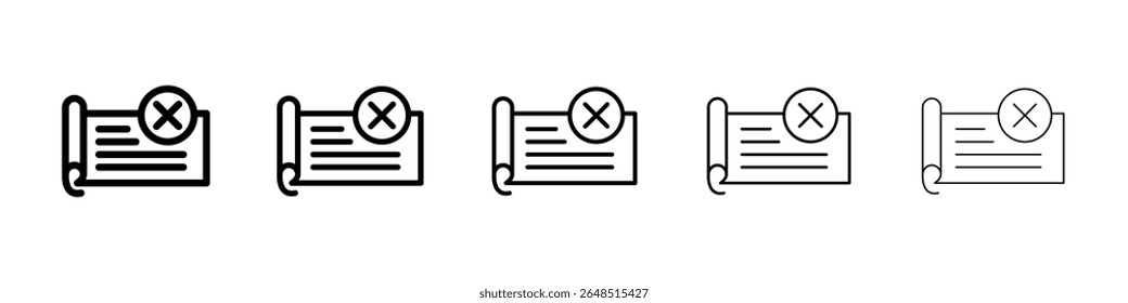 Icono de cheque rebotado llenado concepto de signo plano para el Diseño web.