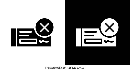 Icono de cheque rebotado en conjunto de Vector sólido negro plano