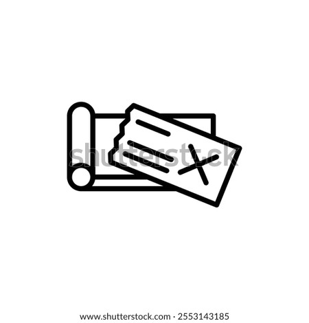 Bounced check Icon linear logo isolated