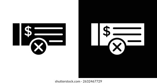 Bounced check icon Vector in flat style. Collection silhouettes