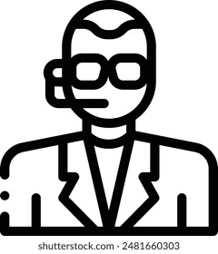 bouncer icon. Thin Linear Style Design Isolated On White Background