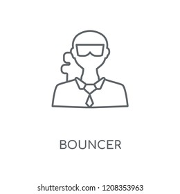 Bouncer linear icon. Bouncer concept stroke symbol design. Thin graphic elements vector illustration, outline pattern on a white background, eps 10.
