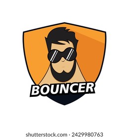 Bouncer mascot logo design with shield