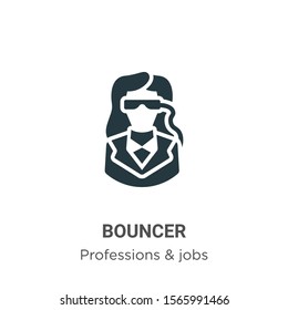 Bouncer vector icon on white background. Flat vector bouncer icon symbol sign from modern professions & jobs collection for mobile concept and web apps design.