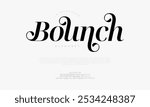 Bounch typography beauty fashion elegant minimalist serif italic fonts decorative wedding vintage retro logos. Minimal luxury font alphabet logo. Vector illustration