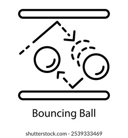 Bouncing ball icon designed in line style 