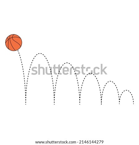bouncing ball quadratic graph in physics [[stock_photo]] © 