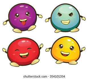 Bouncing Balls Face Hands Legs Set Stock Vector (Royalty Free) 354101354