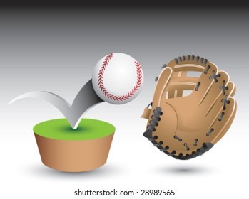 bouncing baseball and glove