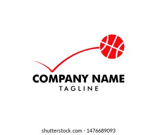 Bouncing Basketball Logo Template Design