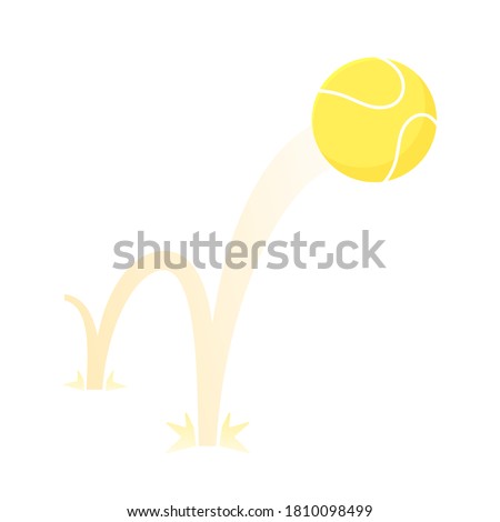 Bouncing big tennis game ball flat style design vector illustration icon sign isolated on white background. Inflatable round tennis game symbol jumps on the ground. [[stock_photo]] © 