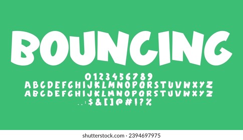 Bouncing Comic font Best Alphabet Alphabet Brush Script Logotype Font lettering handwritten