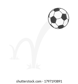 Bouncing Soccer Ball Flat Style Design Vector Illustration Icon Sign Isolated On White Background. Inflatable Round Football Game Symbol Jumps On The Ground.