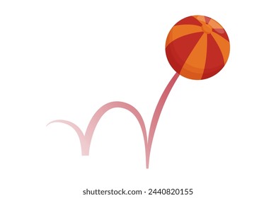 Bouncy Ball bounce with Trajectory Line. Colorful 