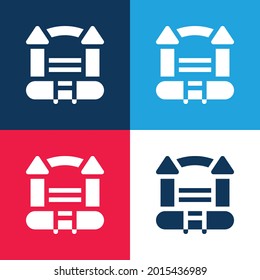 Bouncy Castle Blue And Red Four Color Minimal Icon Set