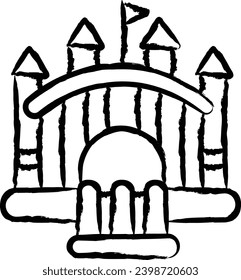 bouncy castle hand drawn vector illustration