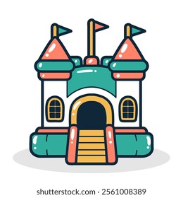 Bouncy castle hand drawn vector illustration