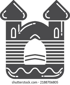 Icono del castillo de Bouncy. Trampolín de salto infantil inflable