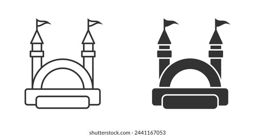 Bouncy castle icon. Vector illustration.