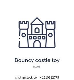 Bouncy Castle Toy Icon From Toys Outline Collection. Thin Line Bouncy Castle Toy Icon Isolated On White Background.