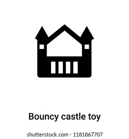 Bouncy castle toy icon vector isolated on white background, logo concept of Bouncy castle toy sign on transparent background, filled black symbol