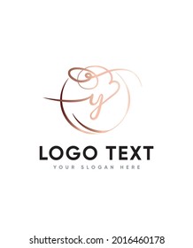 Eine Bouncy-und charmante kalligraphische Schrift Typ Y Logo-Vorlage, Vektorlogo für Unternehmen und Firmenidentität