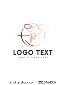 A Bouncy And Charming Calligraphy Font Type P Logo Template, Vector Logo For Business And Company Identity 